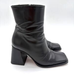 Alohas South Black Sustainable Elegant Leather Ankle Boots Minimalist Spain 6.5